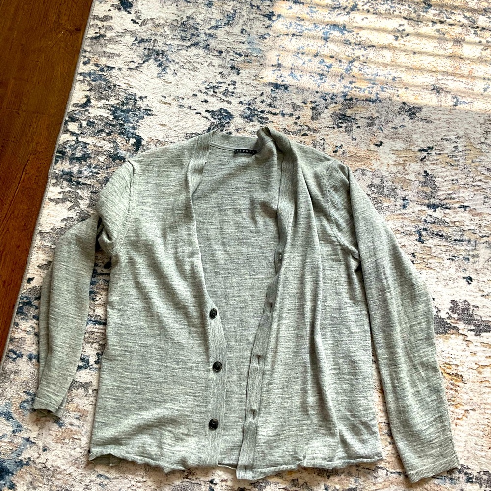Theory’s grey button up cardigan